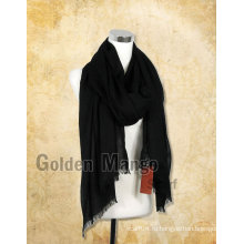Женская мода Черный цвет Большой шерстяной шарф